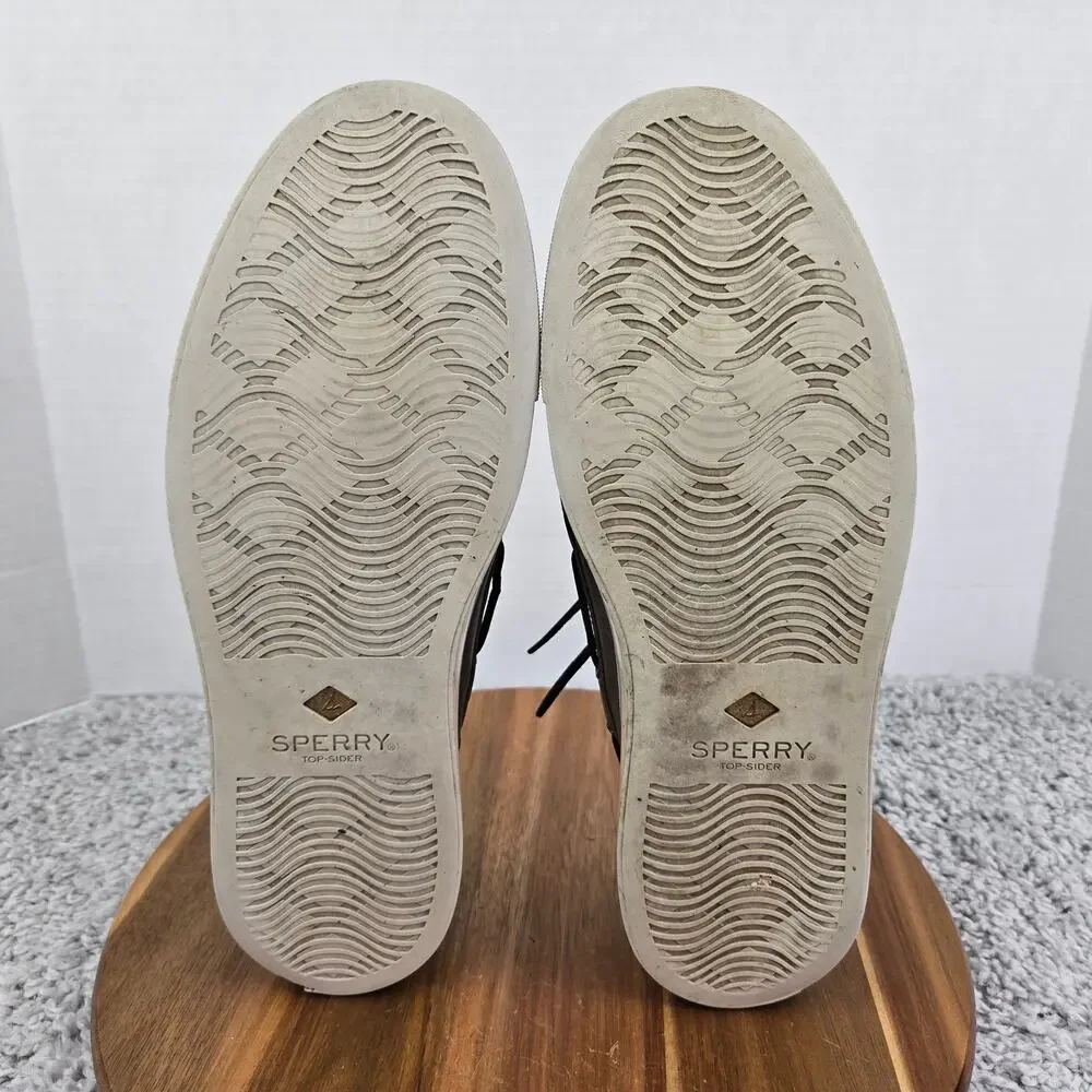 Sperry Men 10.5 Top Sider Gold Cup Gray Leather Casual Lifestyle Daily Boat Shoe